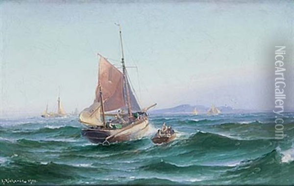 Seglatsen Oil Painting - Ludvig Otto Richarde