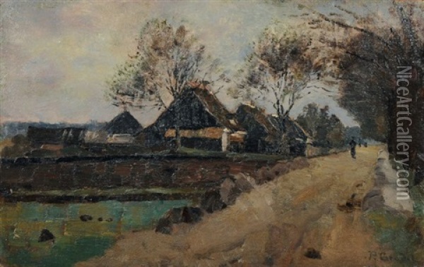 Norddeutsche Landschaft Mit Bauernhausern Oil Painting - Paul Eduard Crodel