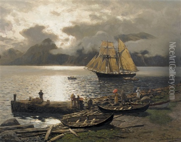 Am Hardangerfjord Bei Utne Oil Painting - Karl Paul Themistocles von Eckenbrecher