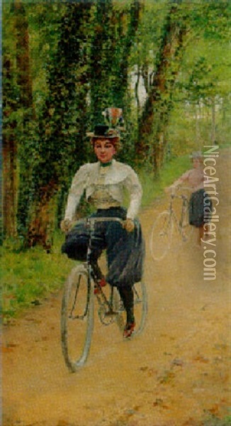 A Ride In The Wood Oil Painting - Ferdinand Joseph Gueldry