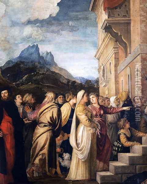 Presentation of the Virgin at the Temple (detail 2) Oil Painting - Tiziano Vecellio (Titian)