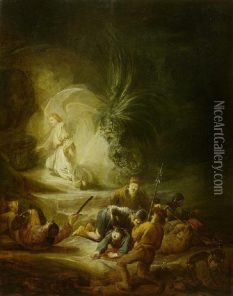 Der Engel Der Auferstehung Erscheint Den Wachtern Am Grabe Christi Oil Painting - Benjamin Gerritsz Cuyp