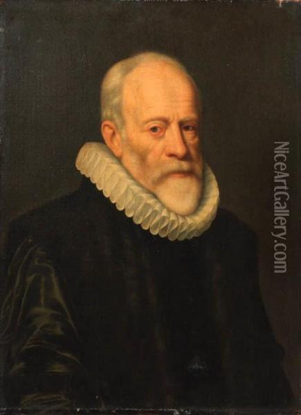Portrait Of Johan Van Oldebarneveldt Oil Painting - Michiel Jansz. Van Miereveldt