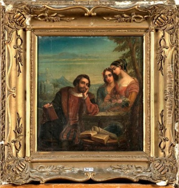 Scene Galante Oil Painting - Henry Gregoir