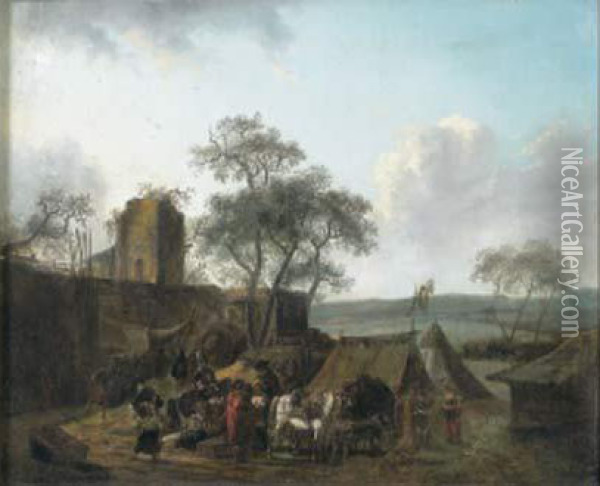 La Halte Des Cavaliers Oil Painting - Michel Hamon-Duplessis