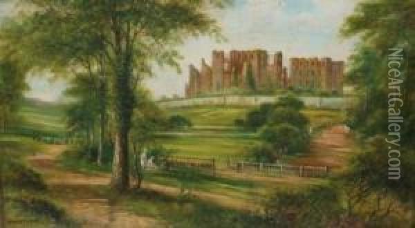 Figures Seated In The Grounds Of Kenilworth Castle Oil Painting - George Willis Pryce