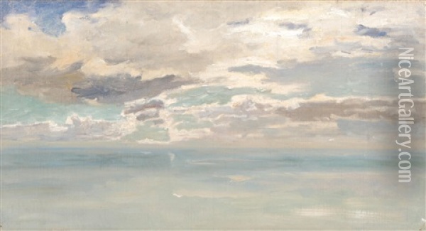 Wolkenstudie Uber Dem Neuenburgersee Oil Painting - Gustave Jeanneret