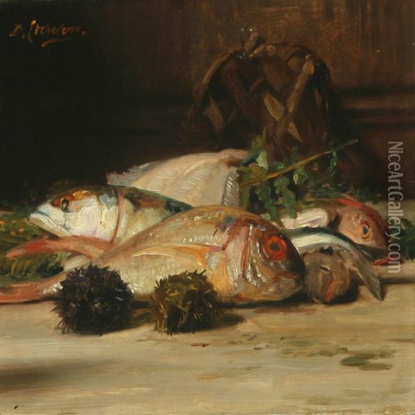 Still Life Withfish Oil Painting - Denis Etcheverry