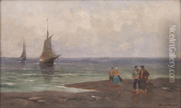 Sea Landscape Oil Painting - Ferenc Krupka