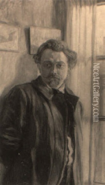 Ritratto Di Uomo In Un Interno Oil Painting - Enrico della (Lionne) Leonessa