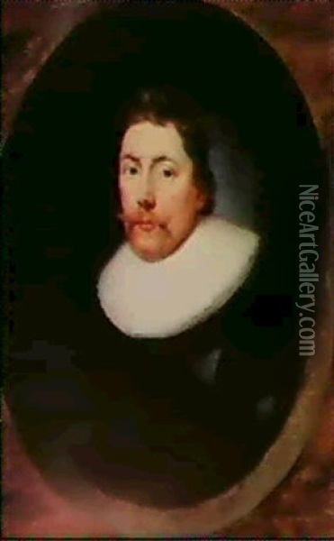 Portrait Of A Gentleman Oil Painting - Cornelis Jonson Van Ceulen