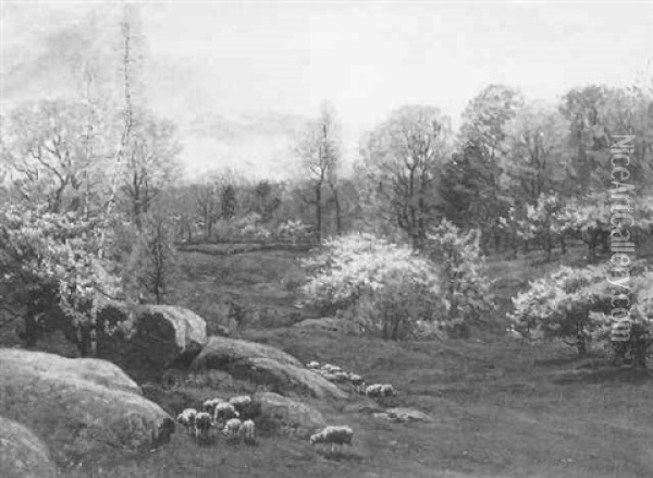 Spring Pastures Oil Painting - John Joseph Enneking