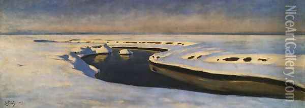 Snow Oil Painting - Julian Falat