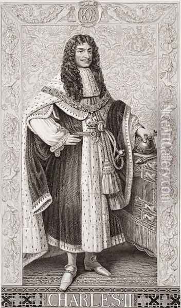 Charles II (1630-85) from Illustrations of English and Scottish History Volume I Oil Painting - J.L. Williams