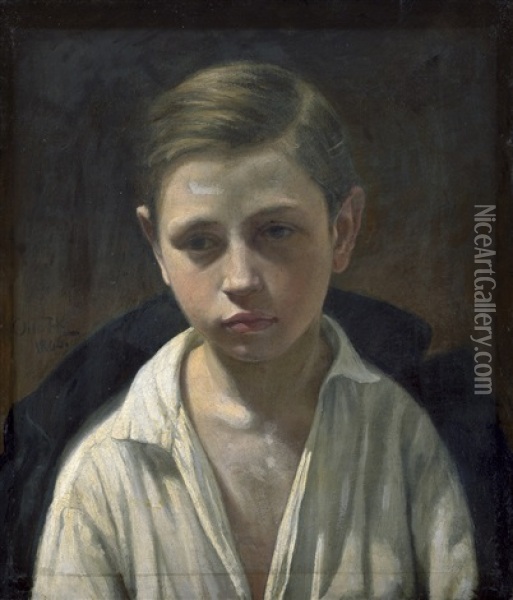 Portrat Eines Knaben Oil Painting - Otto Haslund