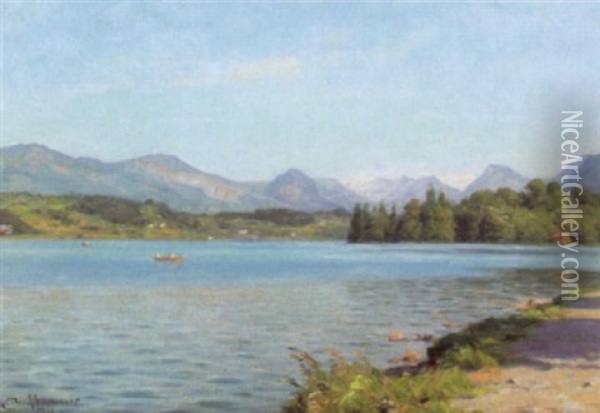 A Swiss Lake Oil Painting - Axel Birkhammer