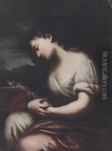Maddalena Penitente Oil Painting - Giovanni Battista (lo Zoppo di Lugano) Discepoli