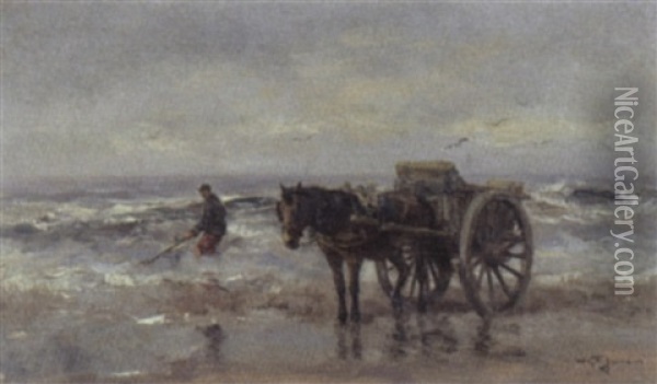 Shrimper Oil Painting - Willem George Frederik Jansen