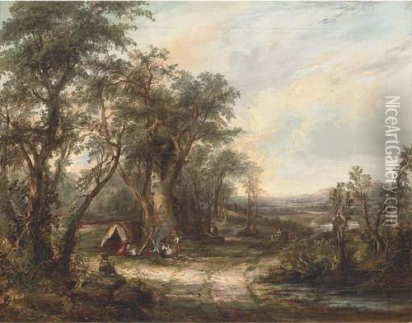 The Gypsy Encampment Oil Painting - Joseph Paul