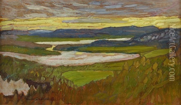 Afton I Ornskoldsviks Skargard Oil Painting - Helmer Osslund