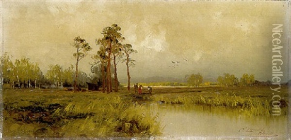 Moorlandschaft Oil Painting - Carl Leopold