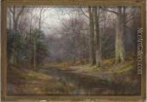 In Robin Wood, South Derbyshire Oil Painting - William Lakin Turner