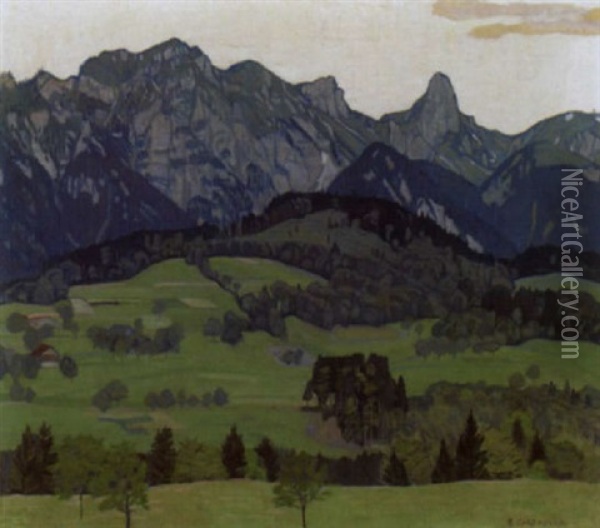 Sommerliche Alpenlandschaft Oil Painting - Emil Cardinaux