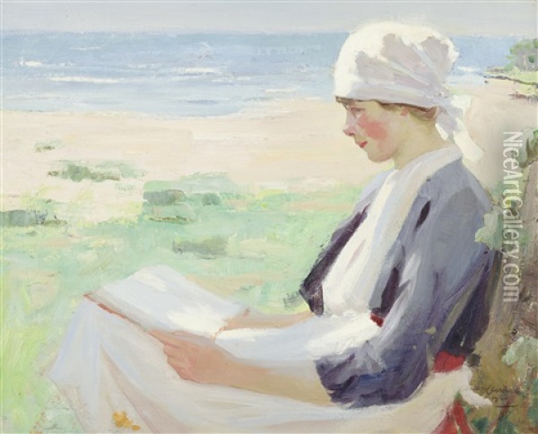 Summer Reading Oil Painting - William Hannah Clarke