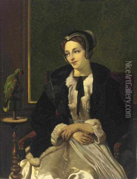 A Feathered Friend Oil Painting - Jacobus Josephus Eeckhout