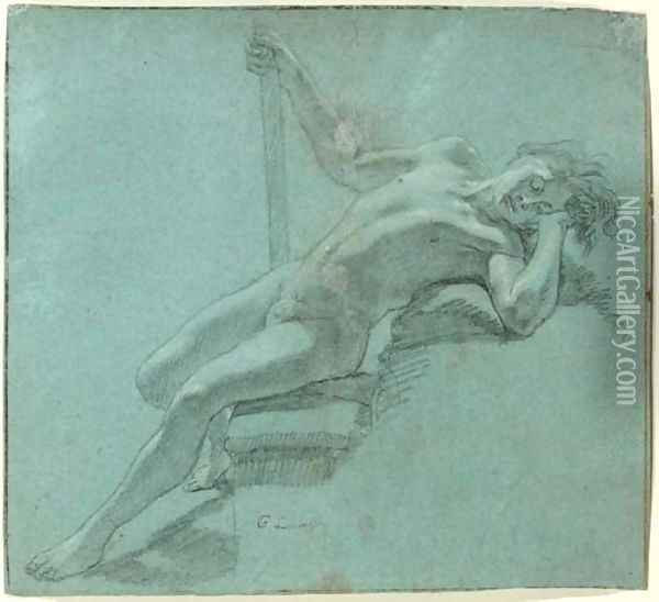 Study of a male nude, said to be Endymion Oil Painting - Gerard de Lairesse