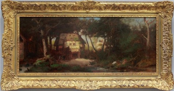 Forsthaus Im Wald Oil Painting - Eduard Gustav Seydel