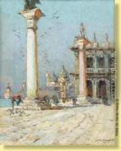 Vue De La Place Saint-marc A Venise Oil Painting - Georg Fischof