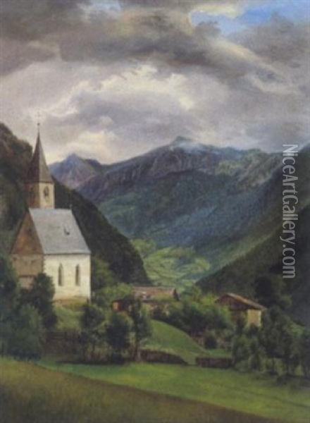 Motiv Aus Sterzing, Sudtirol Oil Painting - Franz Xaver Gruber