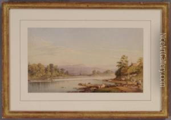 Hill: 
The Ferry Landing Oil Painting - John Wainwright