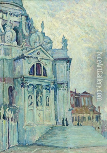 Santa Maria Della Salute Oil Painting - Heinrich Linde-Walther