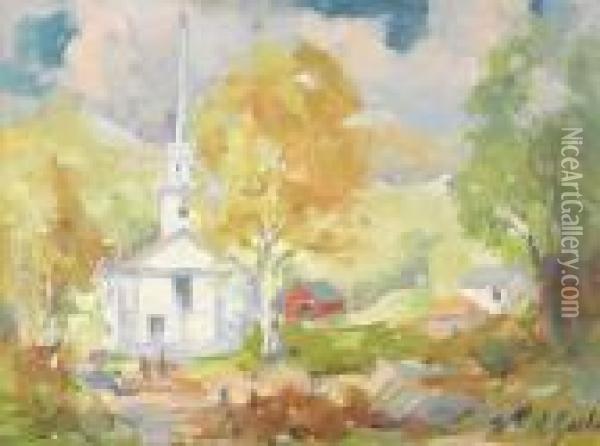 Untitled Chapel In The Woods Oil Painting - Henry William Kirkwood