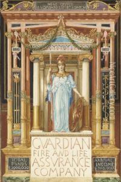 Design For The Guardian Fire And Life Assurance Company Oil Painting - Sir Edward John Poynter