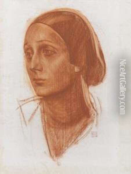 Portrait Of Anna Pavlova Oil Painting - Aleksandr Evgen'evich Iakovlev
