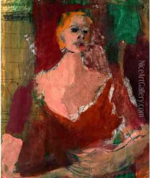 Jeune Femme Assise Oil Painting - Joachim Weingart