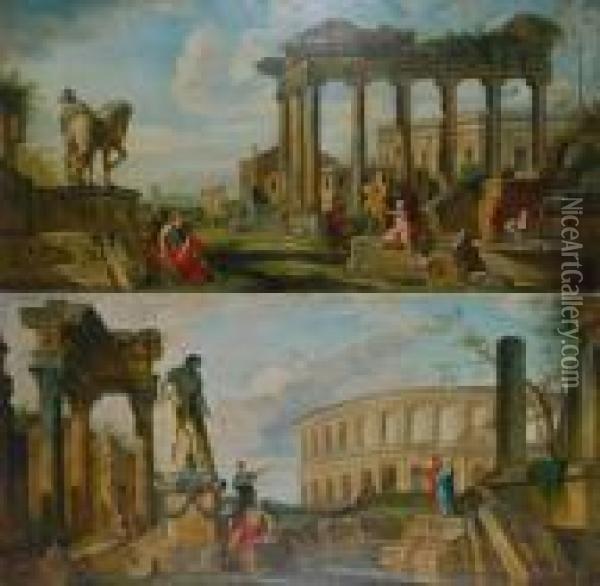 Vedute Di Roma Sparita Oil Painting - Giovanni Niccolo Servandoni