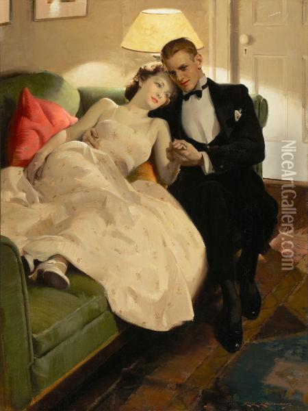 Romantic Interlude Oil Painting - Charles Edward Chambers