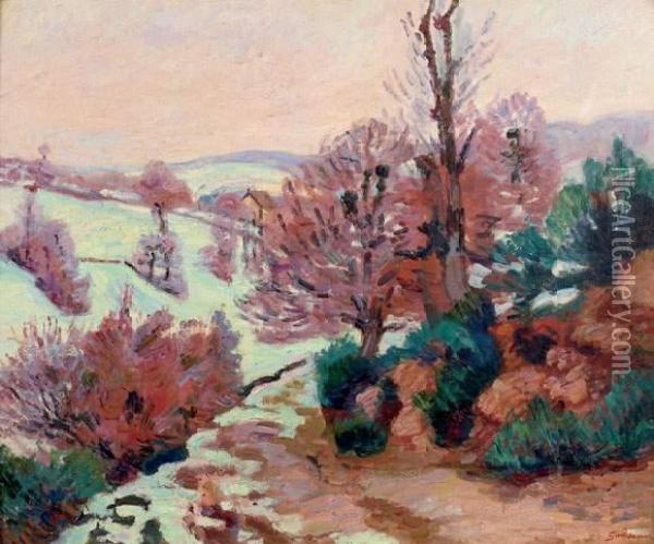 Paysage De Neige A Crozant Oil Painting - Armand Guillaumin