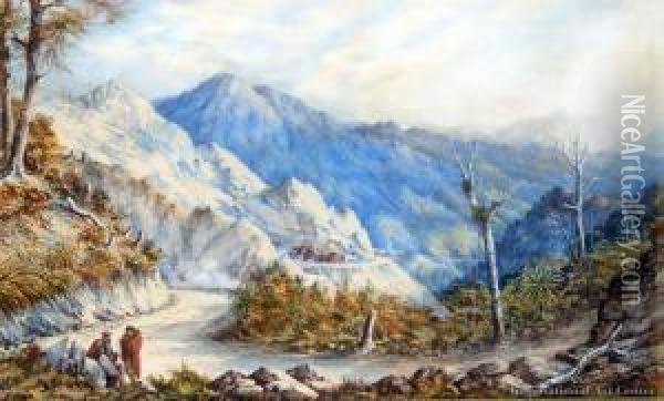 Road Over The Rimutaka's Oil Painting - Charles Decimus Barraud