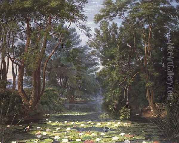 Cherwell Waterlilies Oil Painting - William Turner