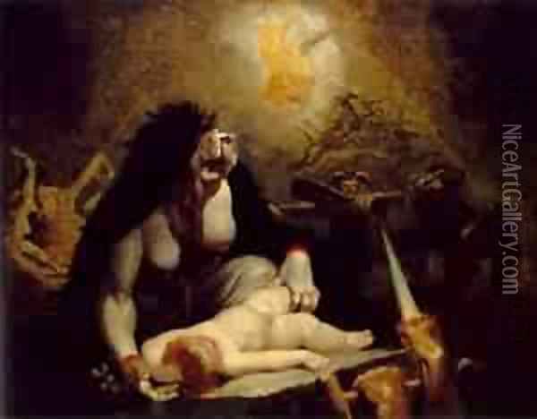The Night Hag Visiting The Lapland Witches 1796 Oil Painting - Johann Heinrich Fussli