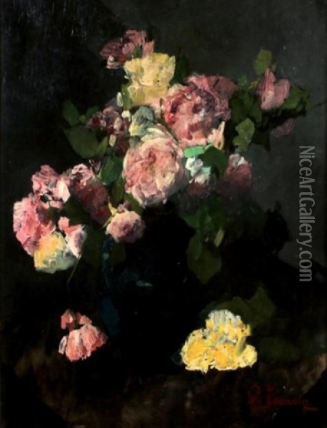 Fleurs Oil Painting - Georges Jeannin