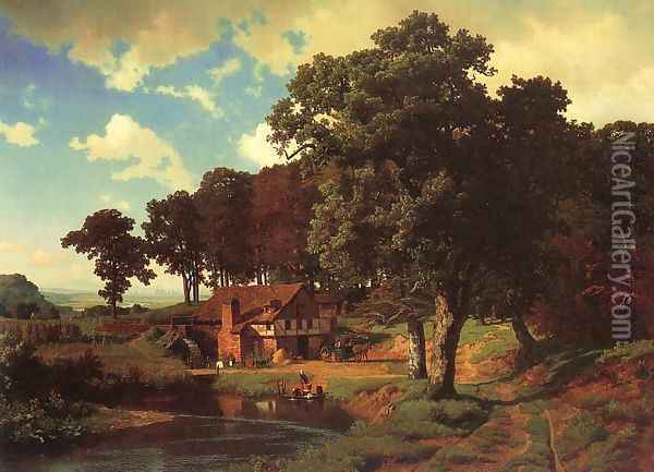 Rustic Mill 1855 Oil Painting - Albert Bierstadt
