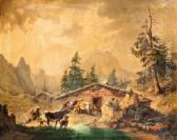 Alpesi Taj Oil Painting - Friedrich Gauermann