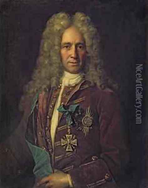 Portrait of State Chancellor Count G Golovkin 1720 Oil Painting - Ivan Nikitich Nikitin