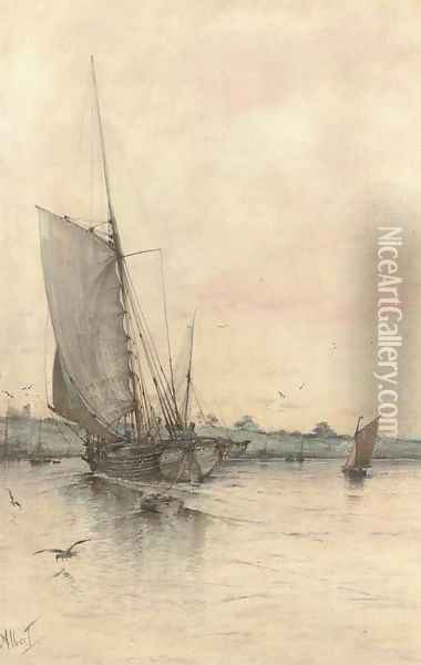 Returning to harbour Oil Painting - Albert Markes